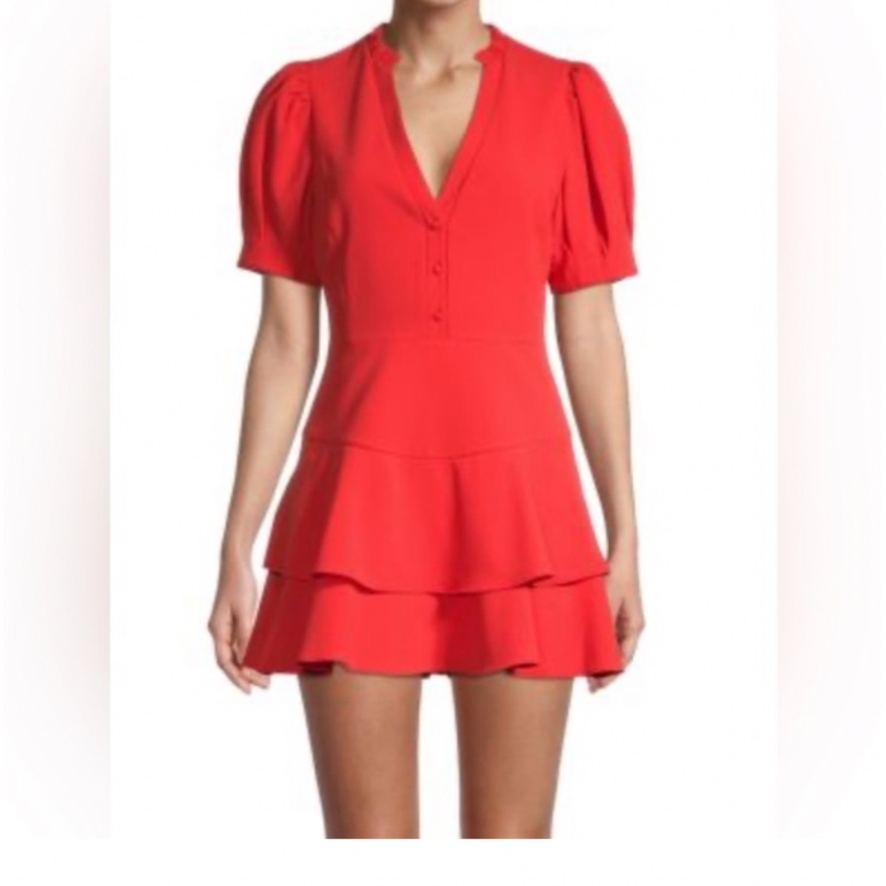 Alice and Olivia Red Dress with romper shorts under